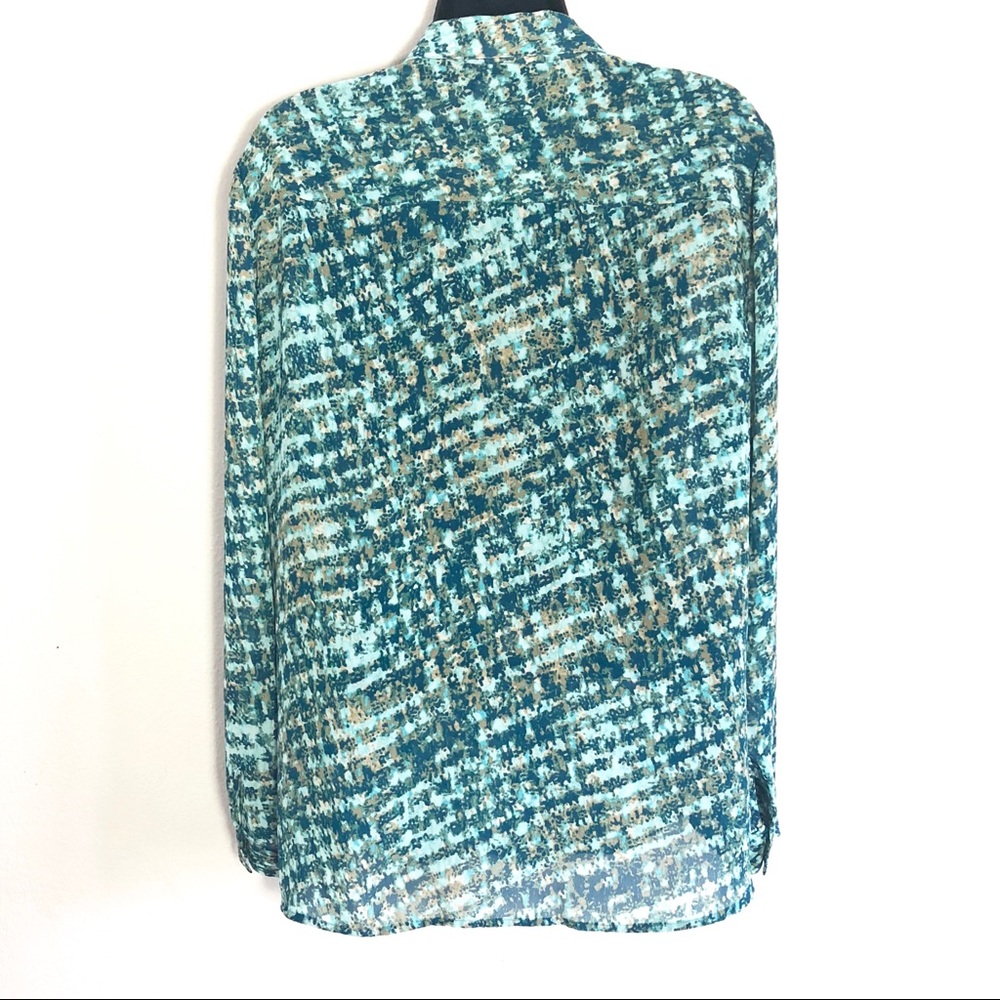 Coldwater Creek Large Sheer Button Front Blouse - image 4